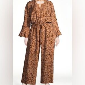 Scoop Brown with Black Spots Jumpsuit XXXL Size 22